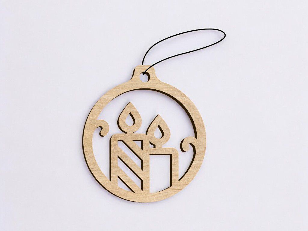 Laser Cut Candle Bauble Vector