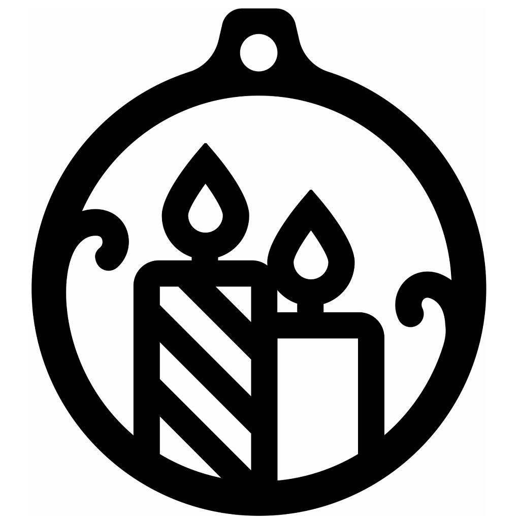 Laser Cut Candle Bauble Vector
