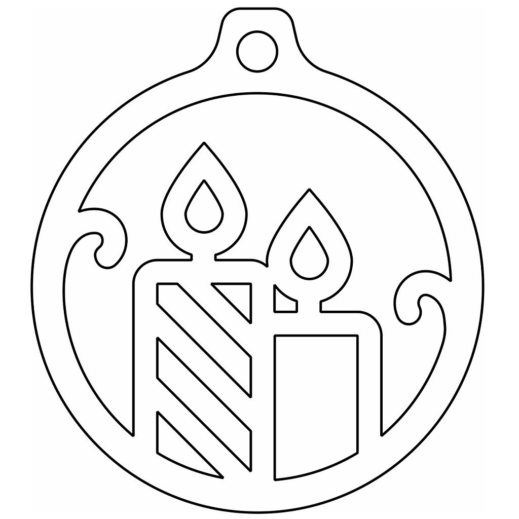 Laser Cut Candle Bauble Vector