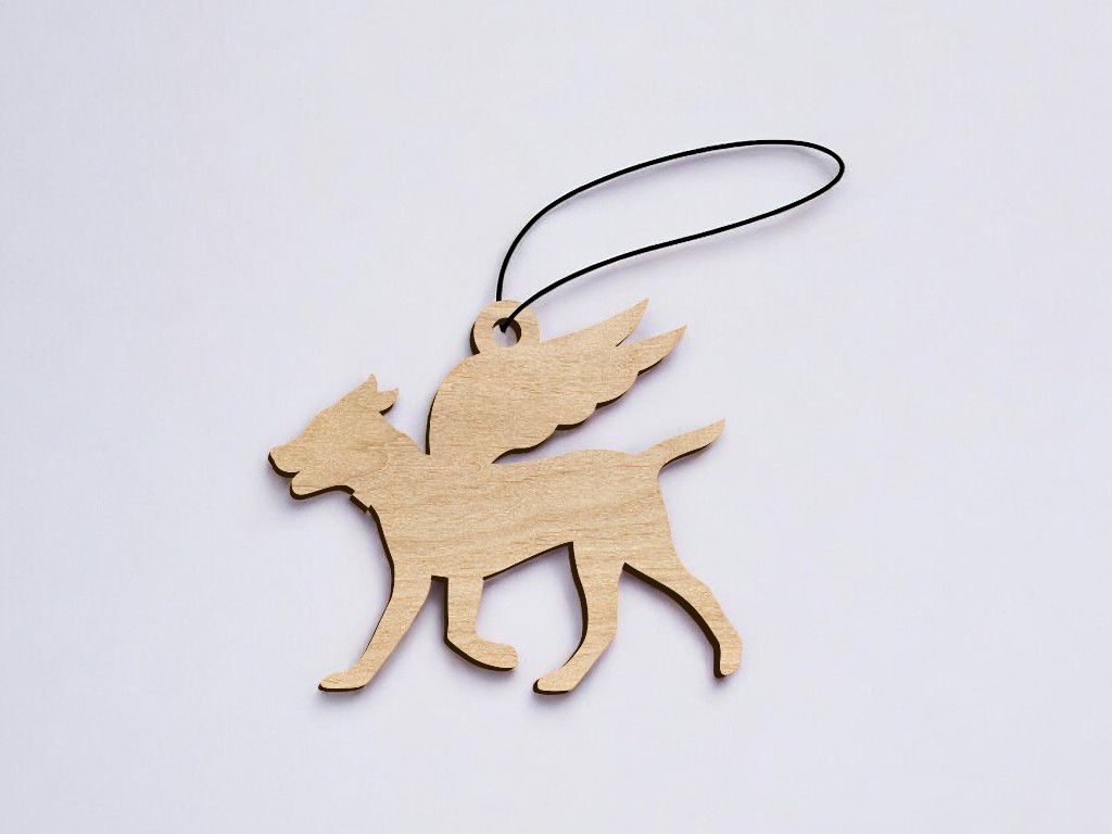 Laser Cut Dog Memorial Christmas Ornament Blank Craft Vector