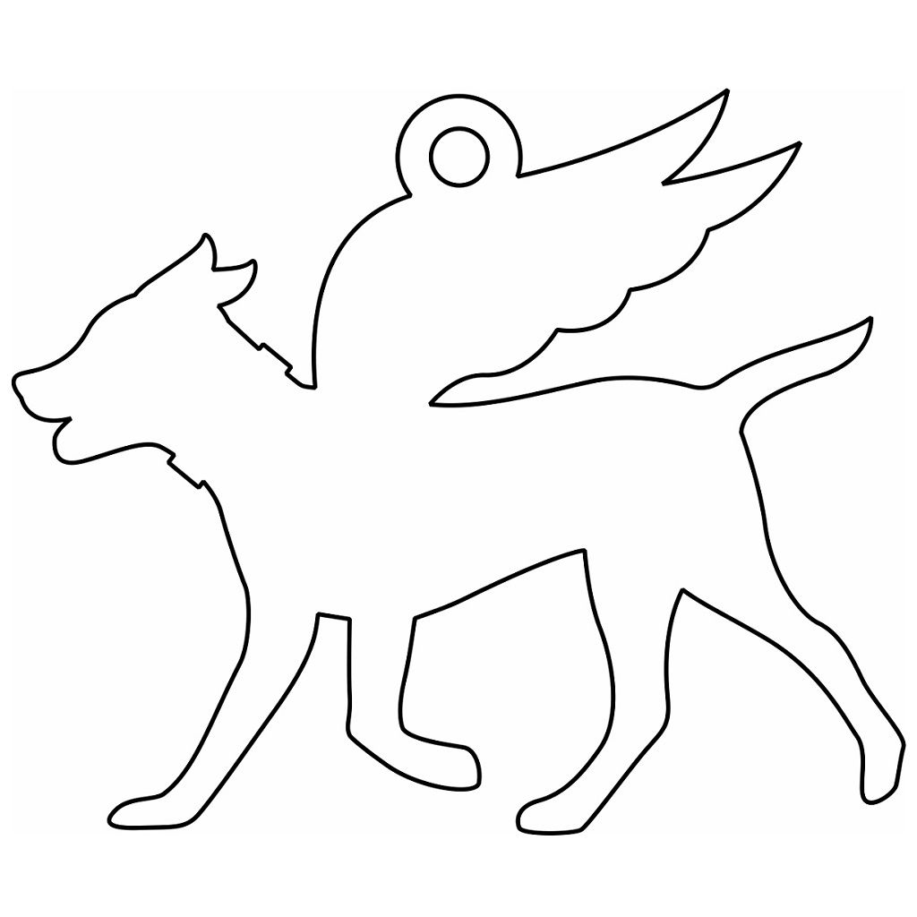 Laser Cut Dog Memorial Christmas Ornament Blank Craft Vector