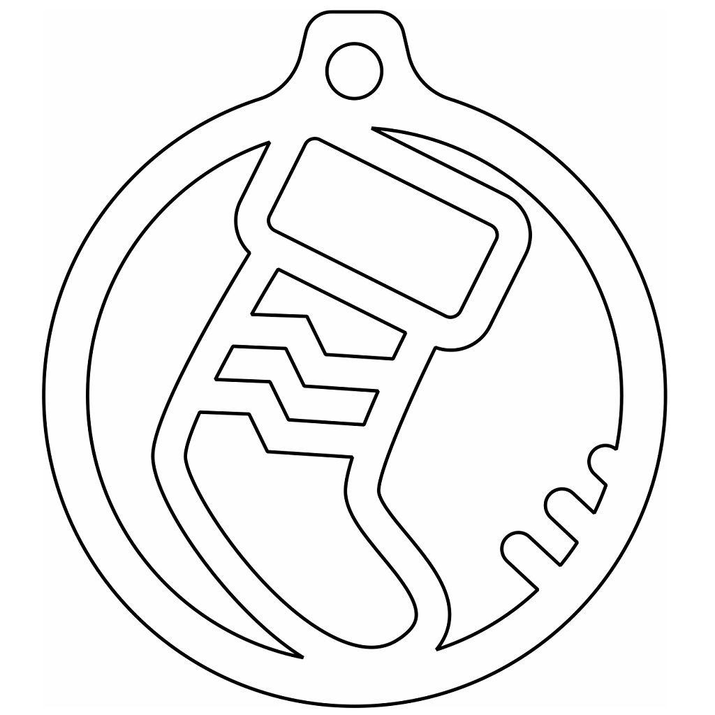 Laser Cut Christmas Stocking Ball Vector
