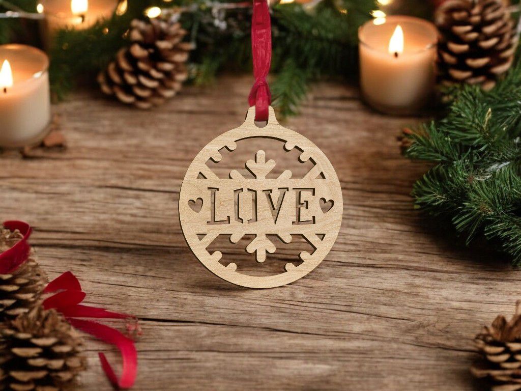 Laser Cut Love Ball Ornament Vector