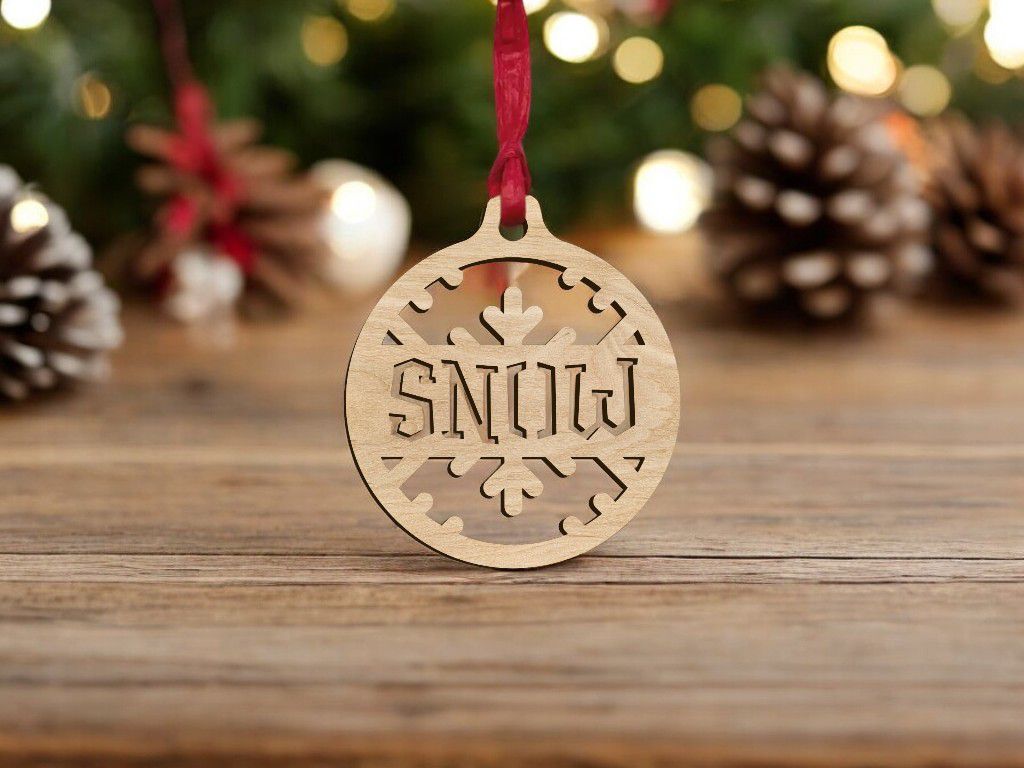 Laser Cut Snow Ball Ornament Vector