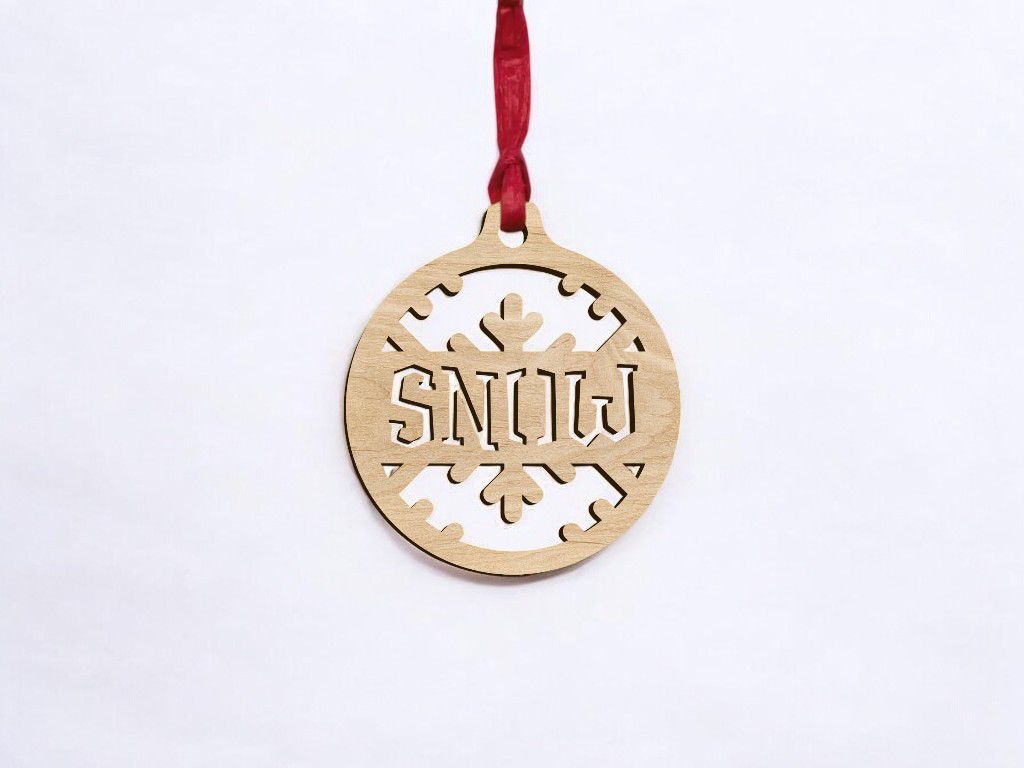 Laser Cut Snow Ball Ornament Vector