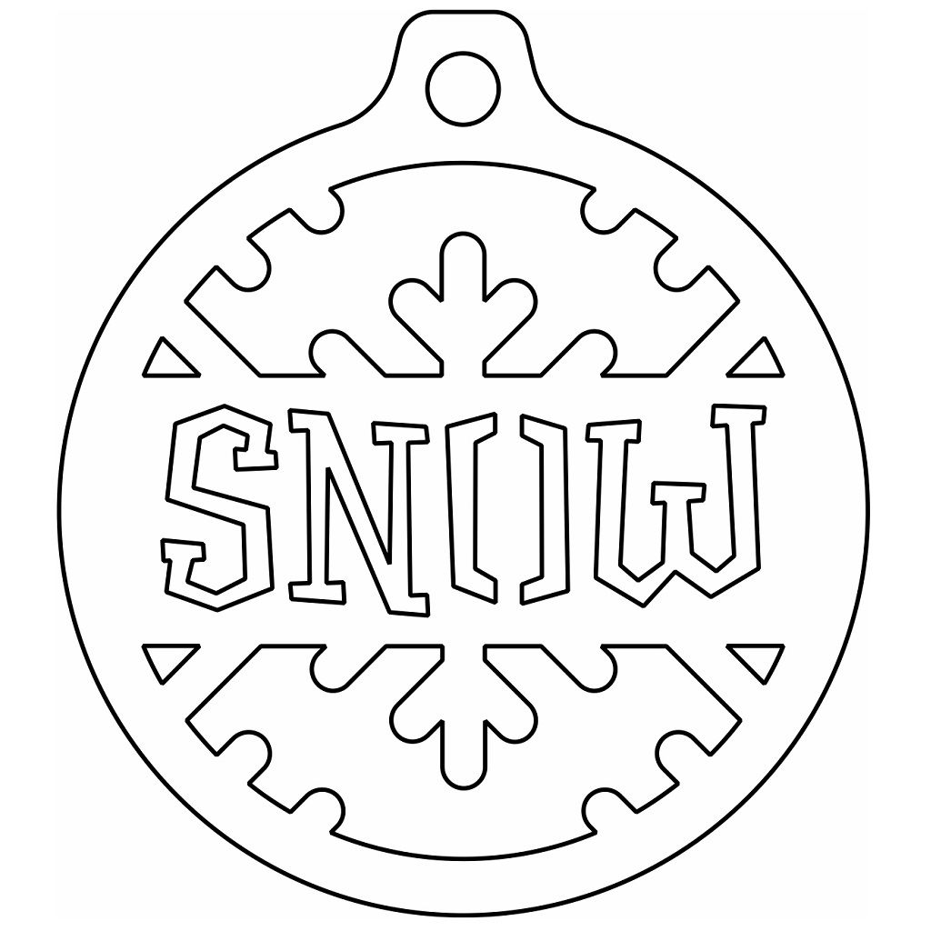Laser Cut Snow Ball Ornament Vector