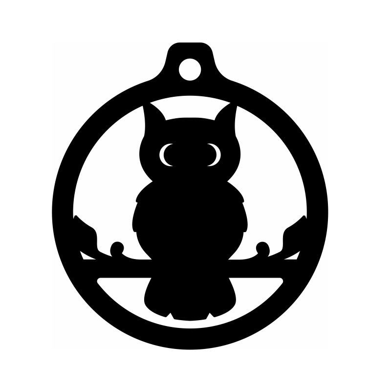 Laser Cut Owl Christmas Ornament Vector