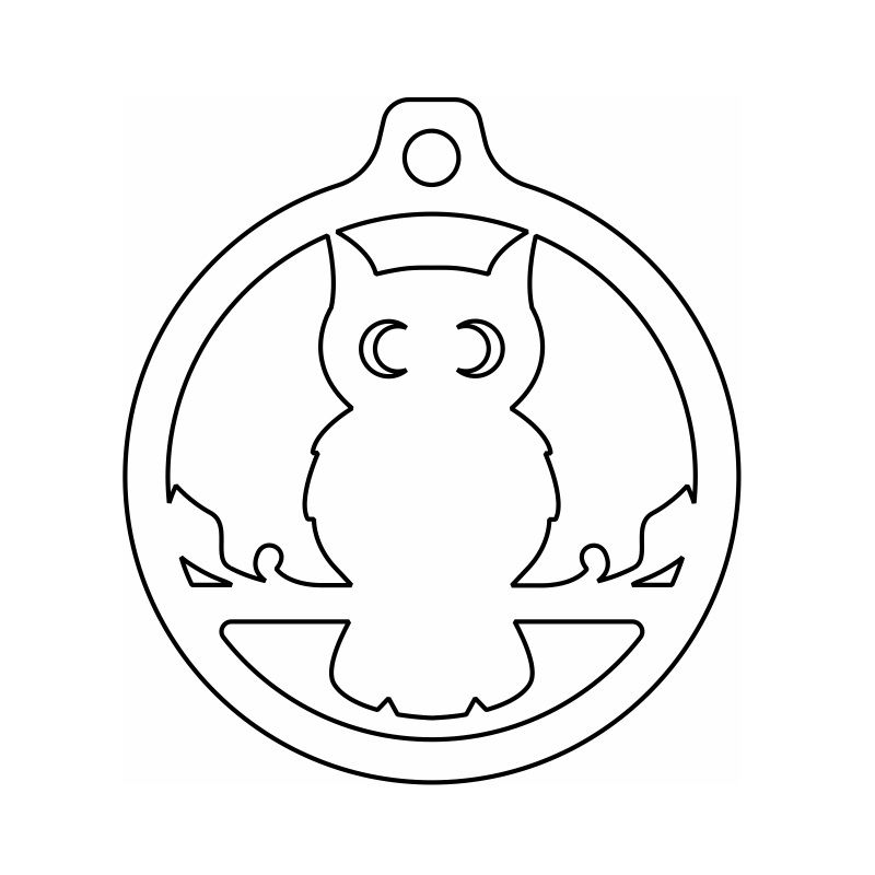 Laser Cut Owl Christmas Ornament Vector