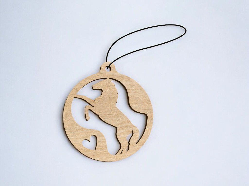 Laser Cut Equestrian Christmas Ornament Vector