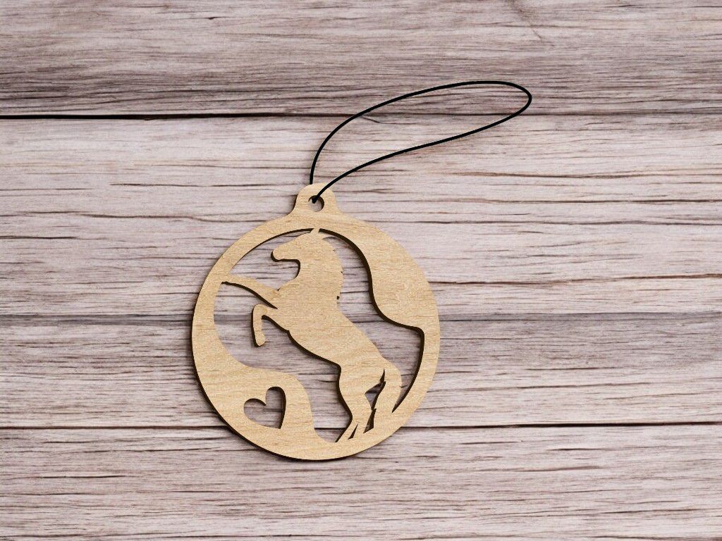Laser Cut Equestrian Christmas Ornament Vector