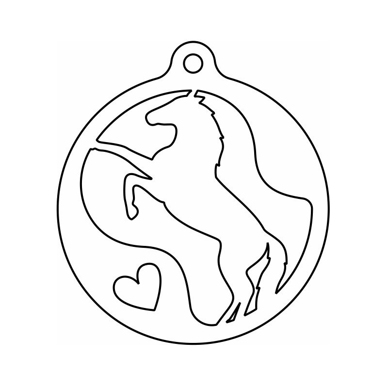 Laser Cut Equestrian Christmas Ornament Vector