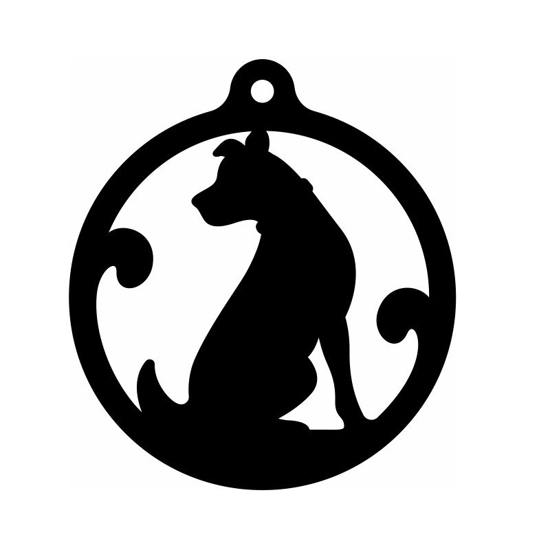 Laser Cut Dog Christmas Bauble Ornament Vector