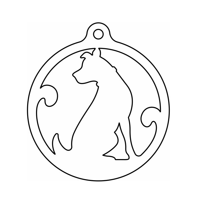 Laser Cut Dog Christmas Bauble Ornament Vector