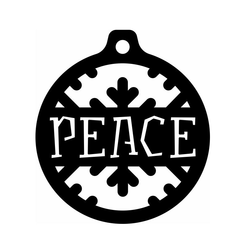 Laser Cut Peace Christmas Ornament Vector