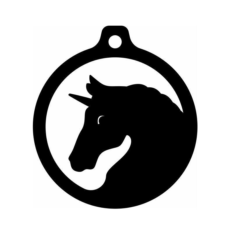 Laser Cut Unicorn Christmas Ornament Vector