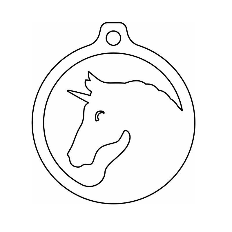 Laser Cut Unicorn Christmas Ornament Vector