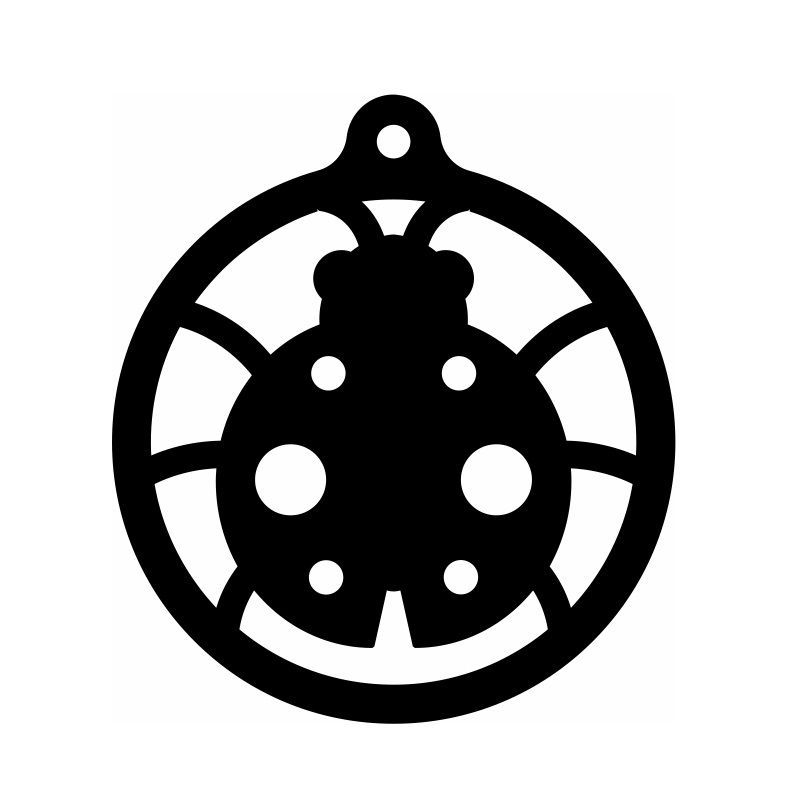 Laser Cut Ladybug Christmas Ball Ornament Vector