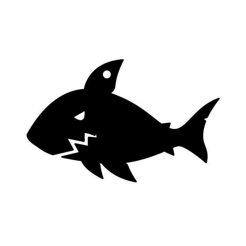 Laser Cut Shark Christmas Ornament Vector