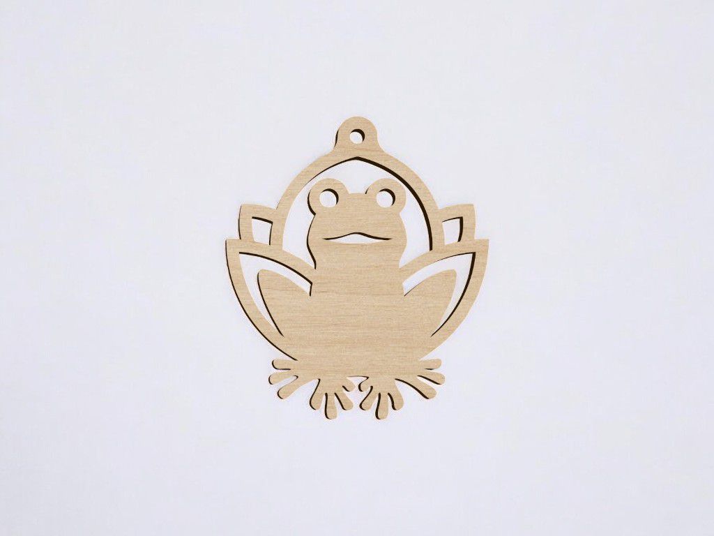 Laser Cut Frog Christmas Ornament Vector