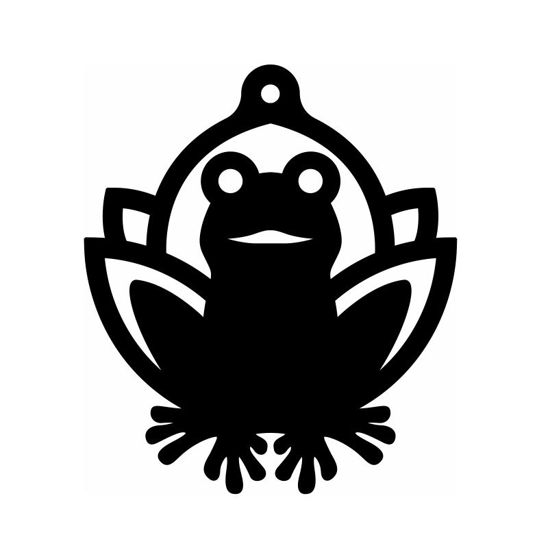 Laser Cut Frog Christmas Ornament Vector