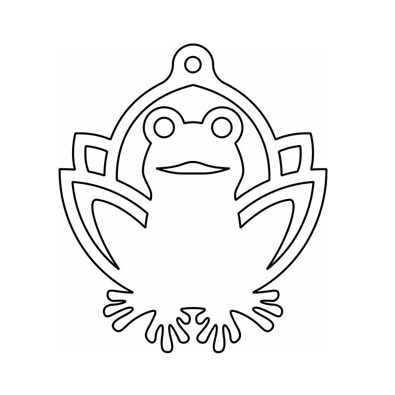 Laser Cut Frog Christmas Ornament Vector