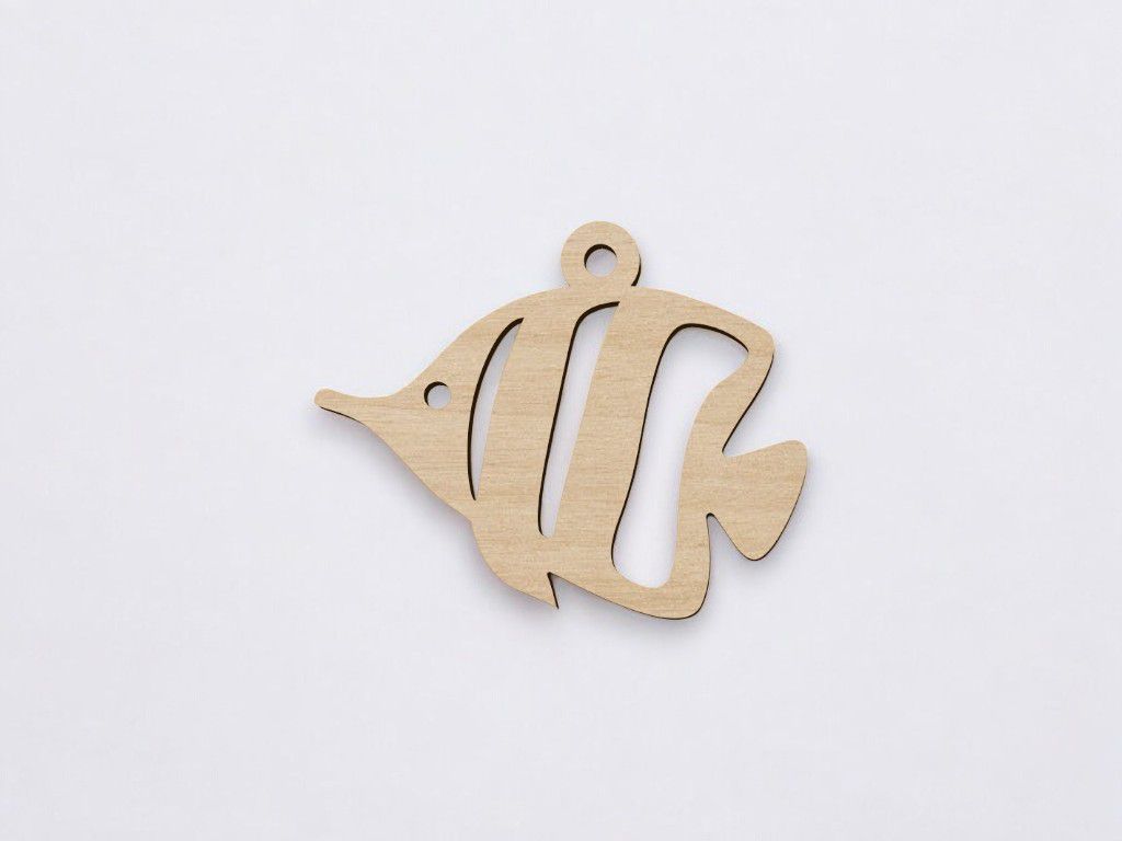 Laser Cut Angel Fish Christmas Ornament Vector
