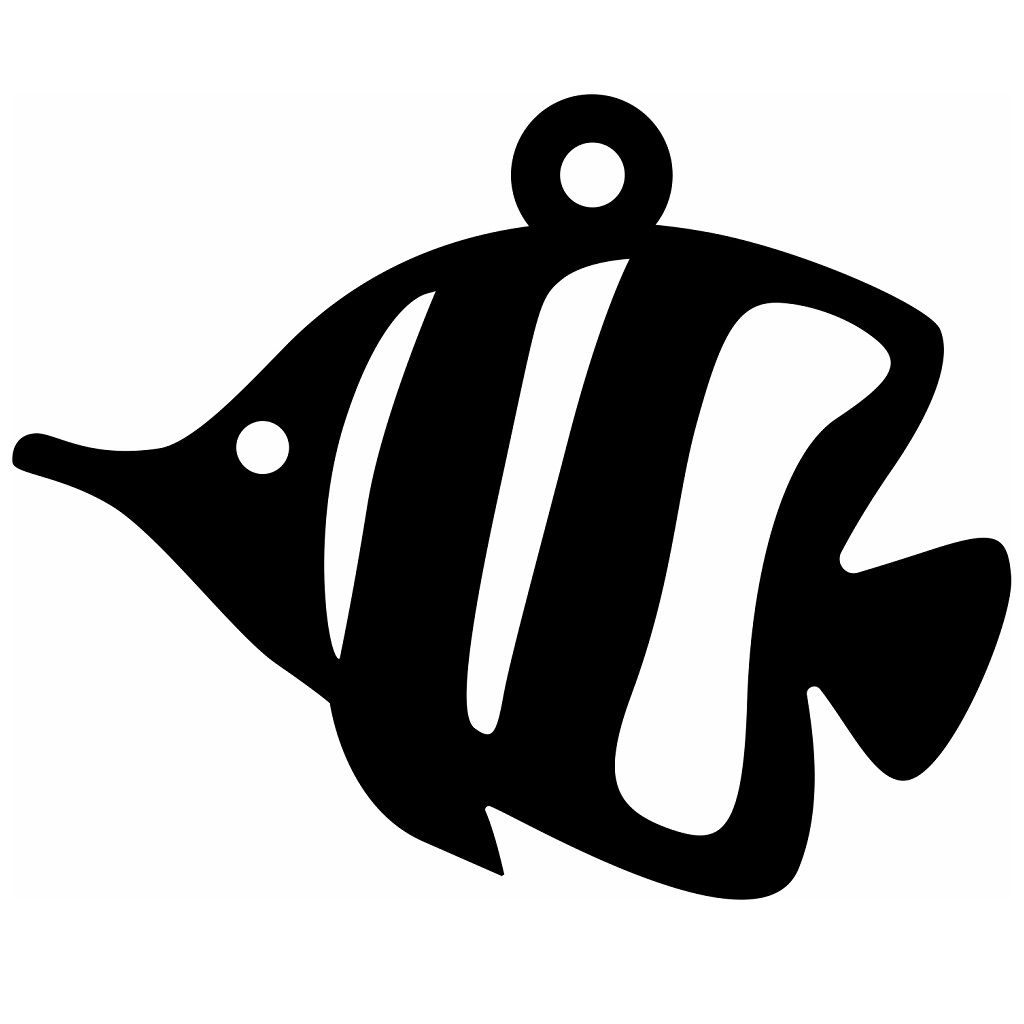 Laser Cut Angel Fish Christmas Ornament Vector