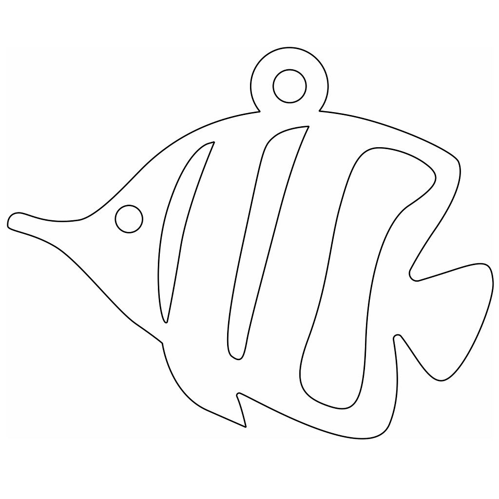Laser Cut Angel Fish Christmas Ornament Vector