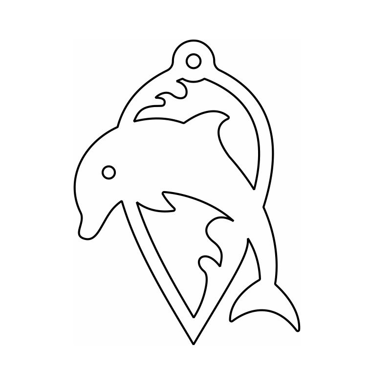 Laser Cut Dolphin Wood Ornament Vector