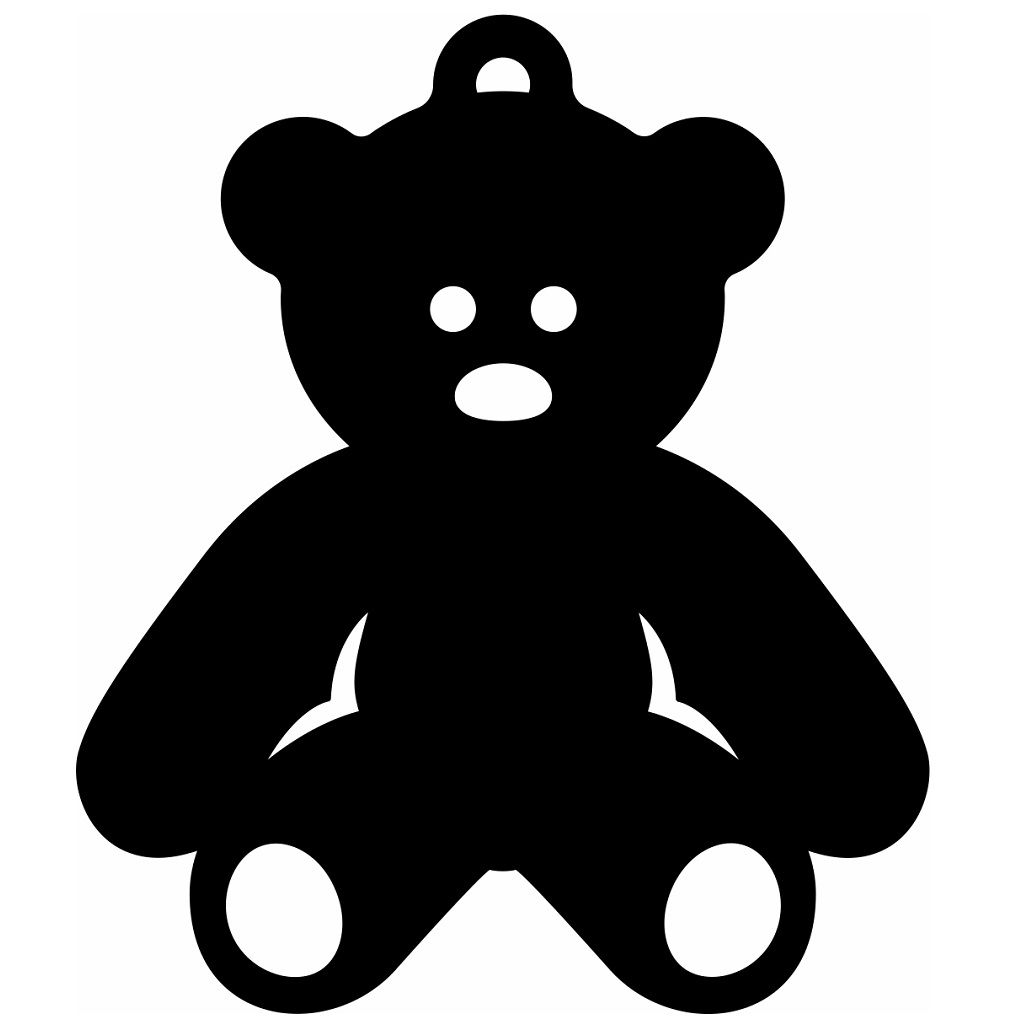 Laser Cut Teddy Bear Ornament Vector