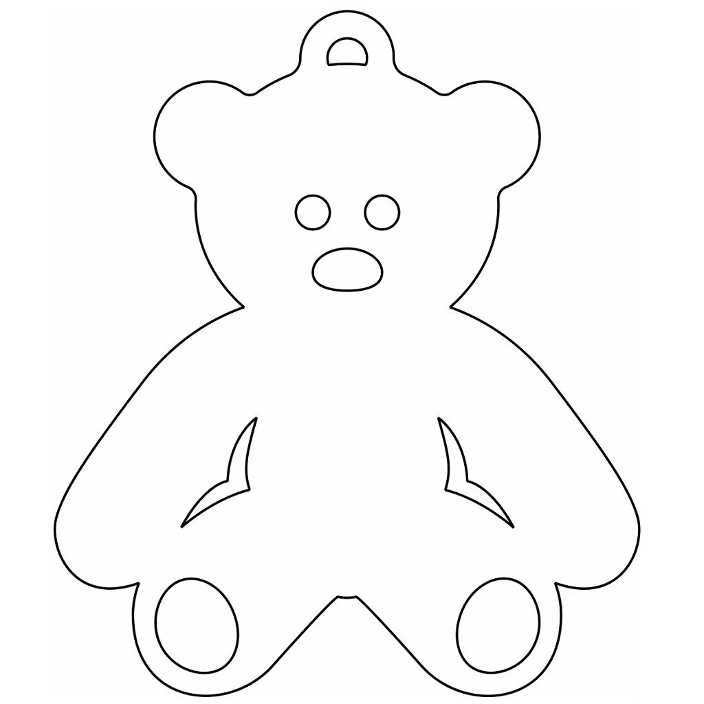 Laser Cut Teddy Bear Ornament Vector