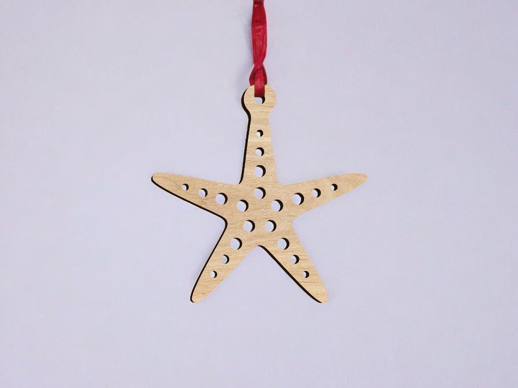 Laser Cut Starfish Ornament Vector