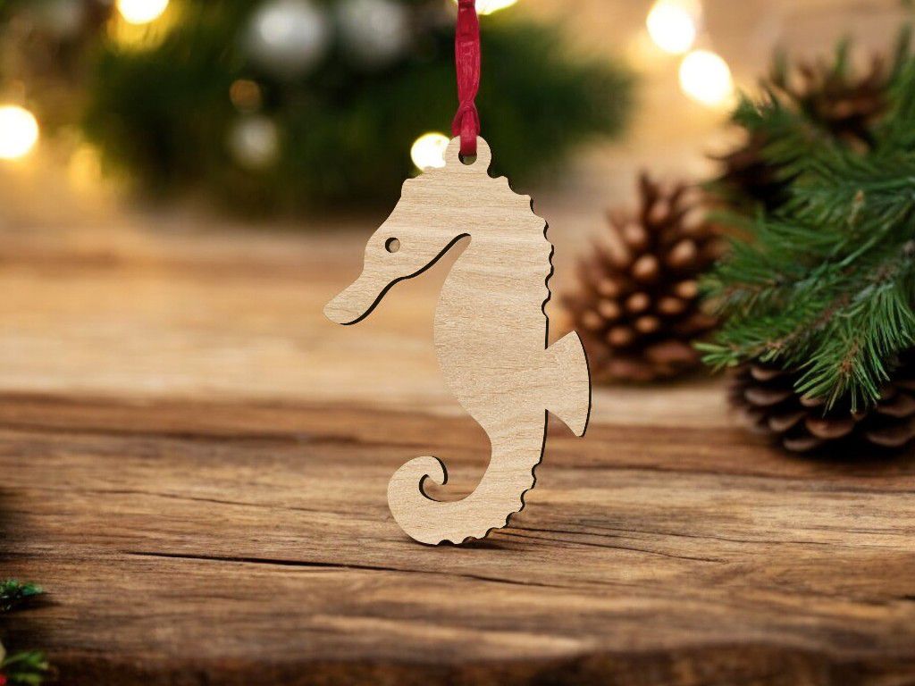 Laser Cut Sea Horse Ornament Vector