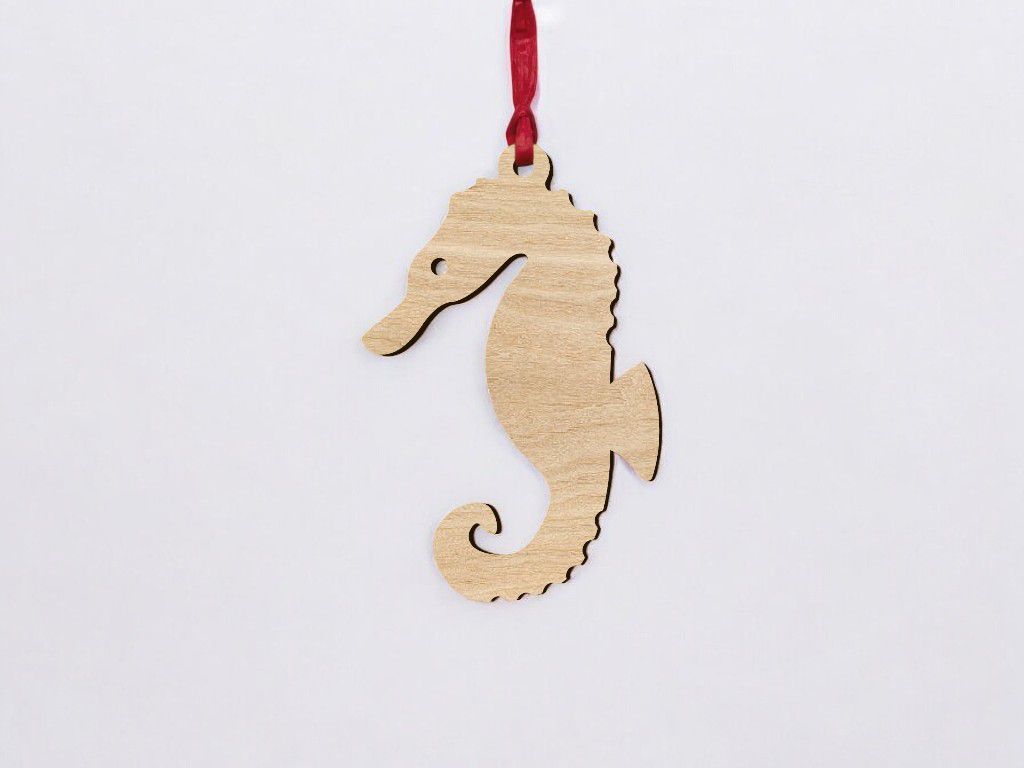 Laser Cut Sea Horse Ornament Vector