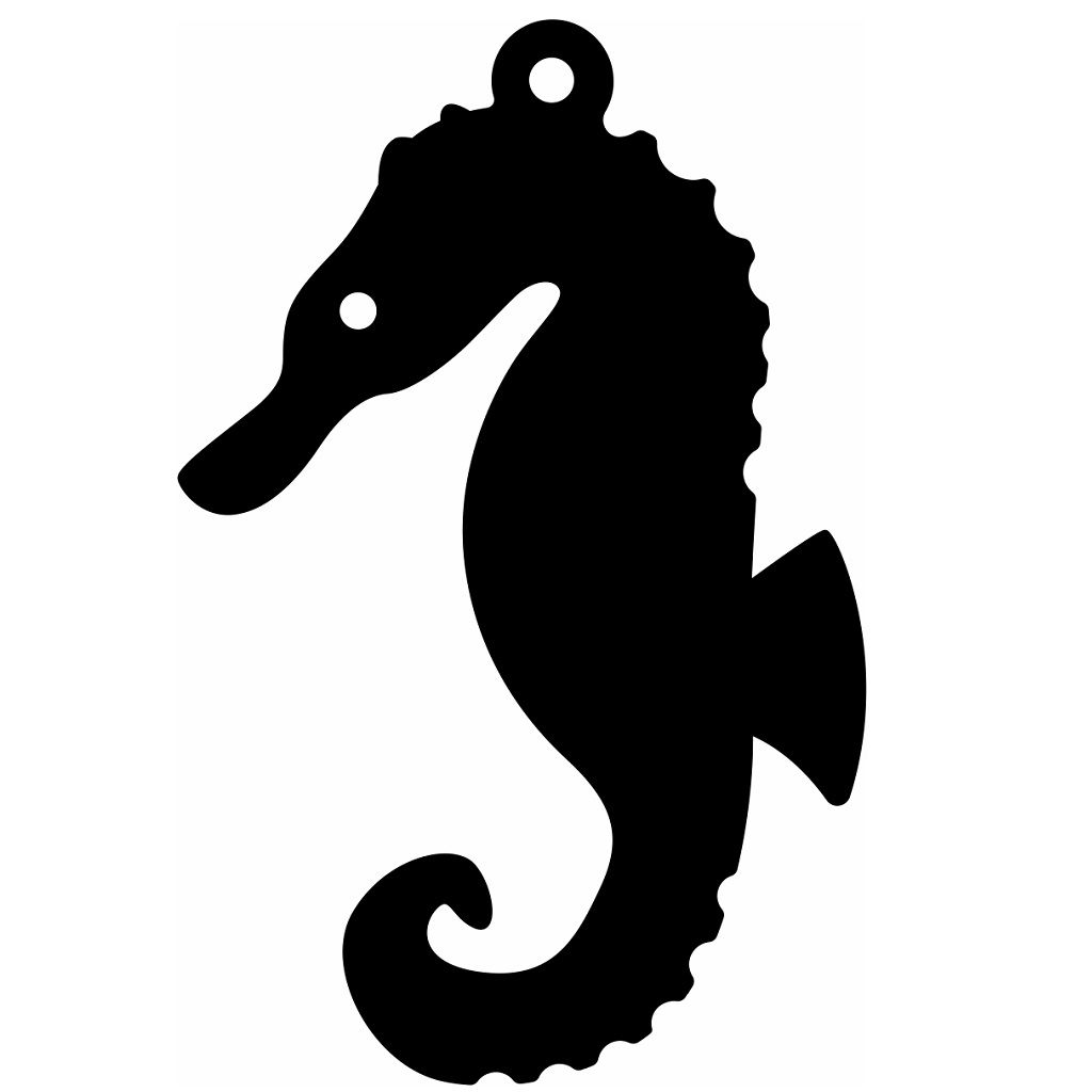 Laser Cut Sea Horse Ornament Vector