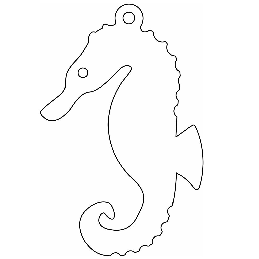 Laser Cut Sea Horse Ornament Vector