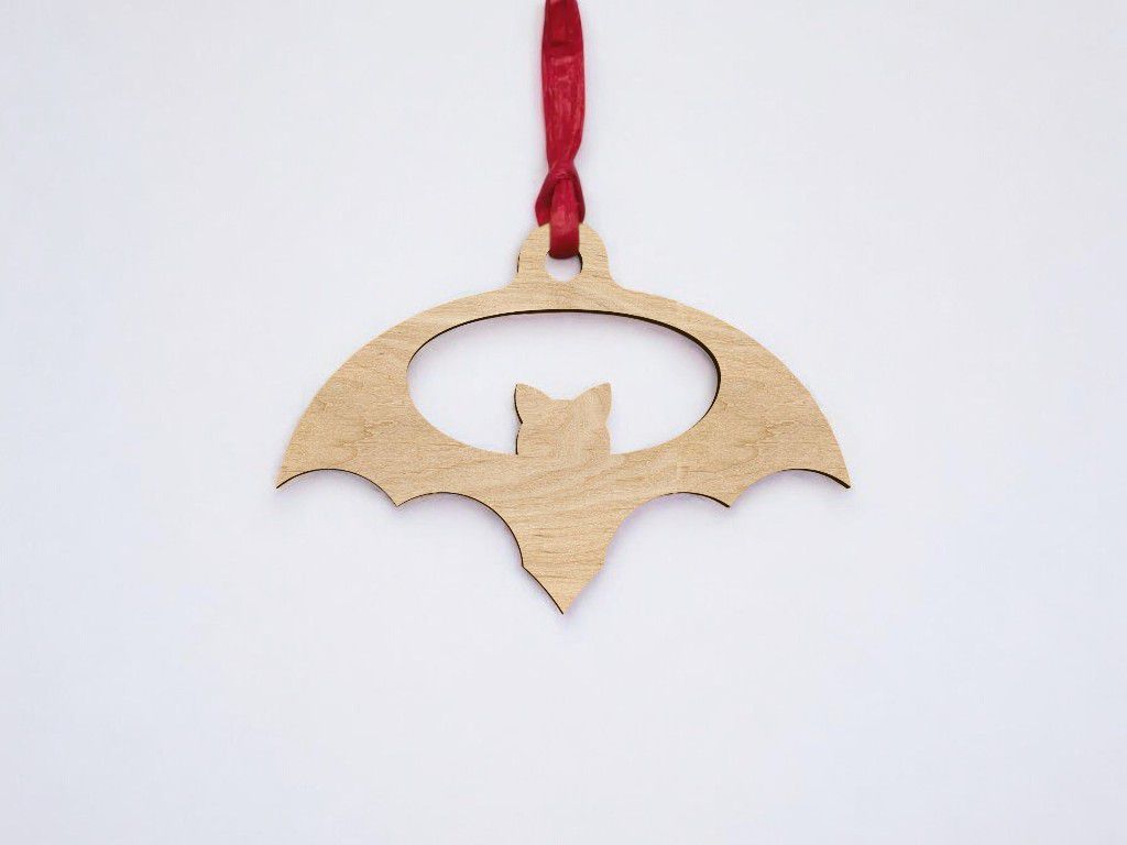 Laser Cut Bat Halloween Ornament Vector