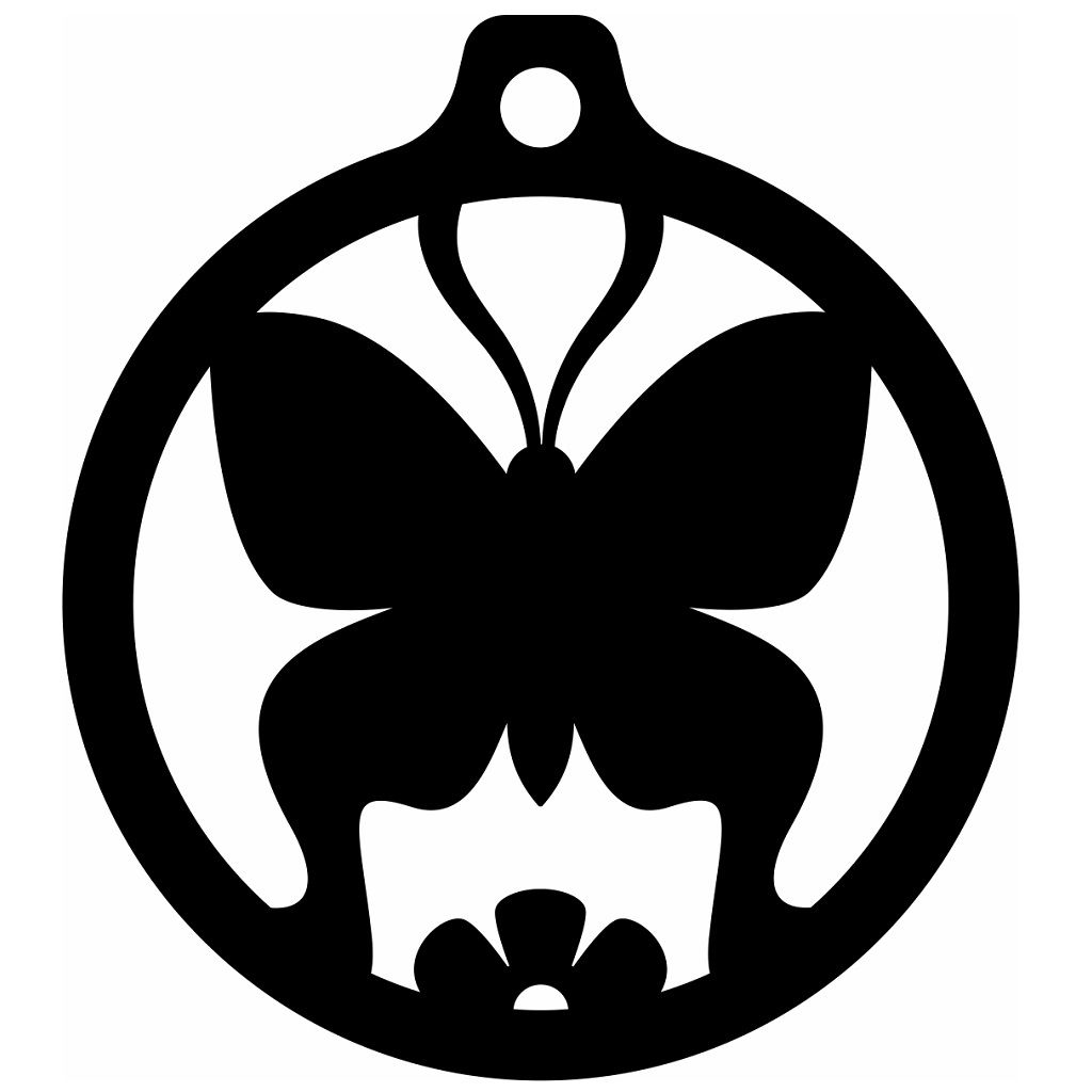 Laser Cut Butterfly Christmas Ball Vector