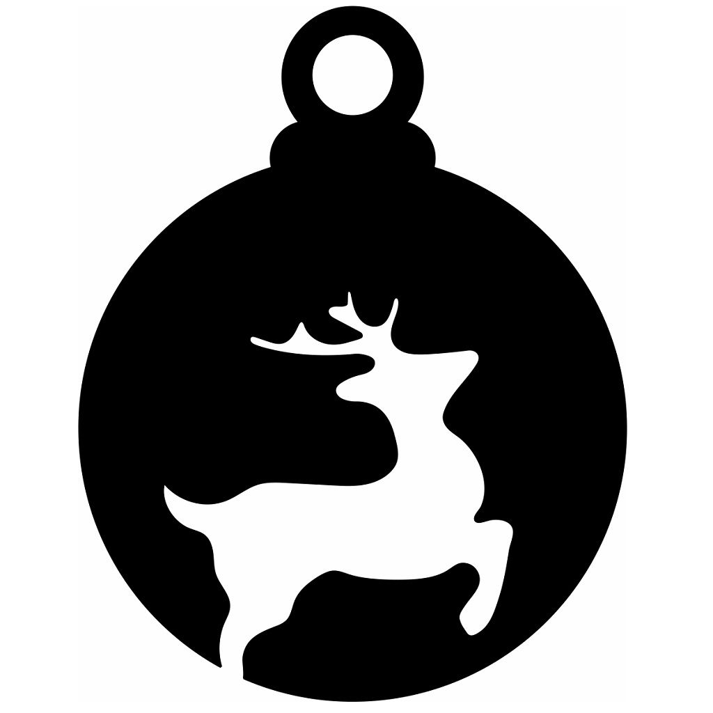 Laser Cut Deer Cutout Christmas Ball Vector