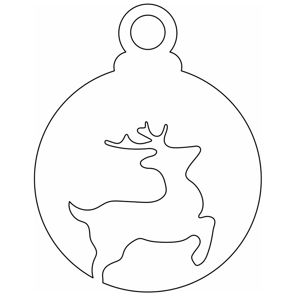 Laser Cut Deer Cutout Christmas Ball Vector
