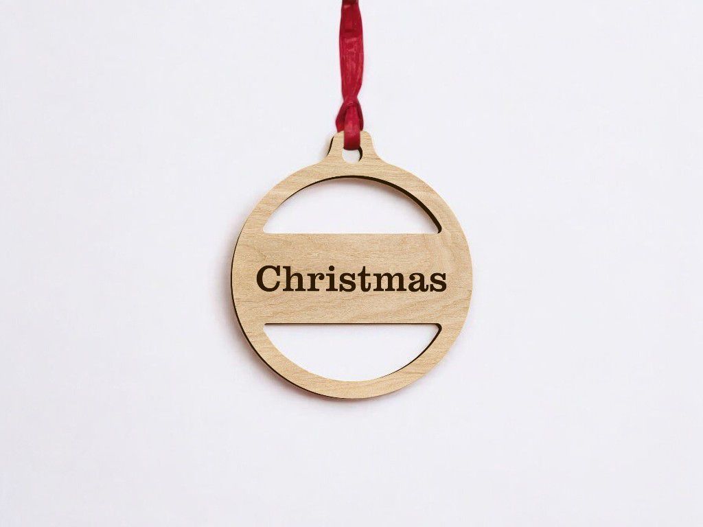 Laser Cut Simple Personalized Christmas Ball Vector
