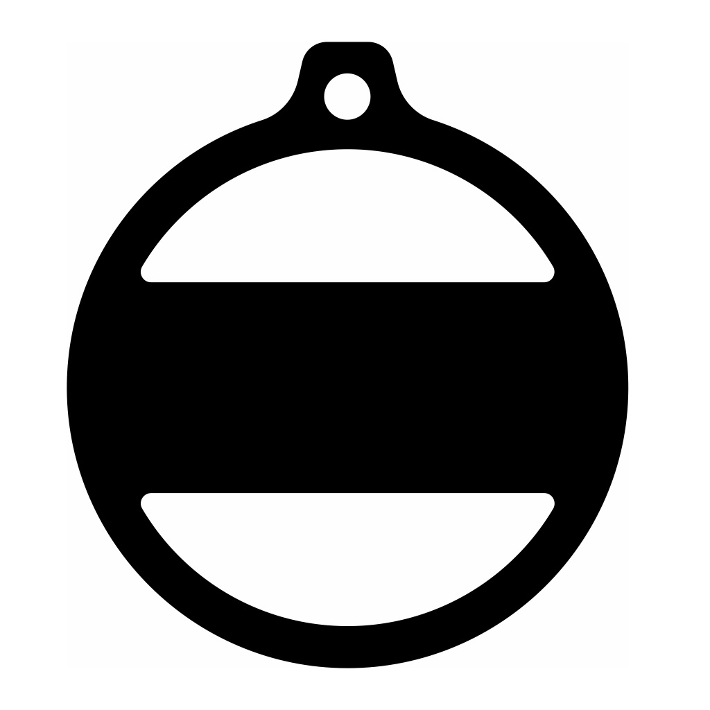 Laser Cut Simple Personalized Christmas Ball Vector