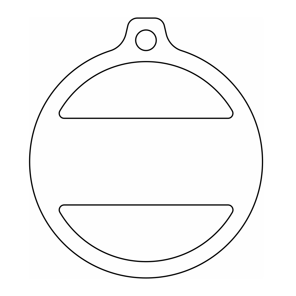 Laser Cut Simple Personalized Christmas Ball Vector