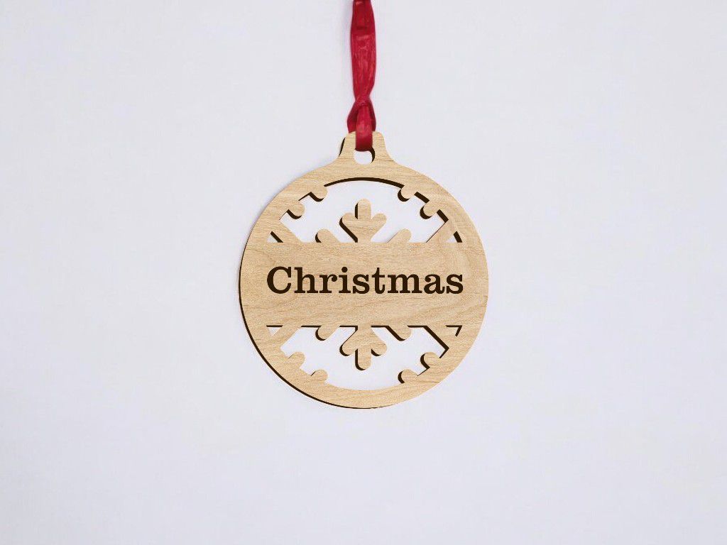 Laser Cut Personalised Christmas Tree Bauble Vector