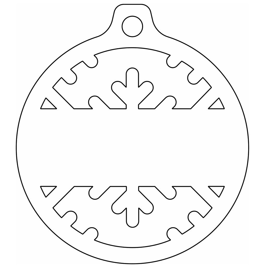 Laser Cut Personalised Christmas Tree Bauble Vector