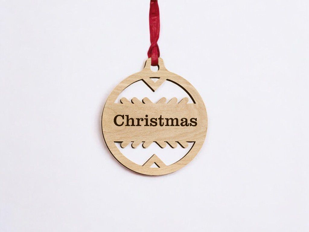 Laser Cut Personalized Name Christmas Ball Vector