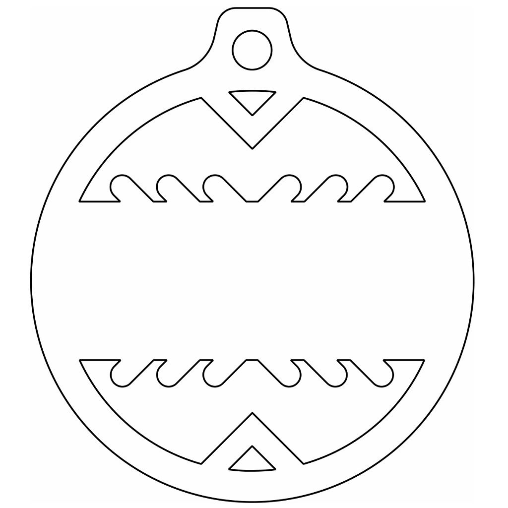 Laser Cut Personalized Name Christmas Ball Vector