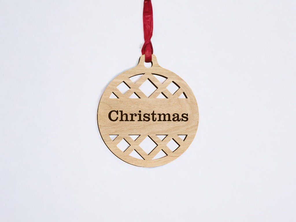 Laser Cut Custom Name Geometric Bauble Vector