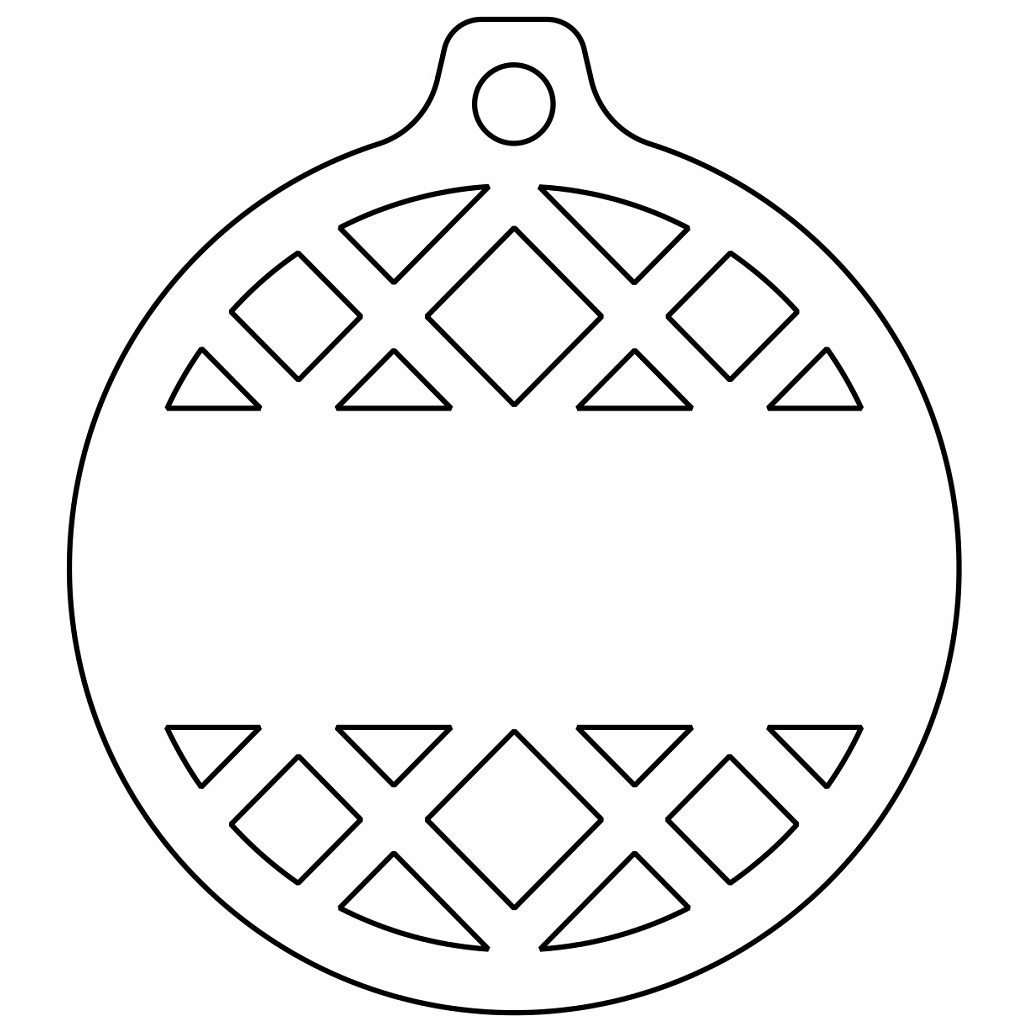Laser Cut Custom Name Geometric Bauble Vector