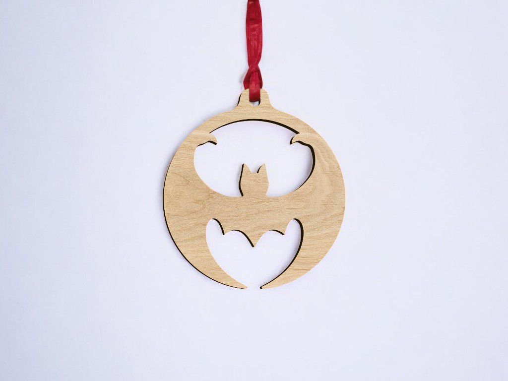 Laser Cut Halloween Bat Ornament for Craft Vector